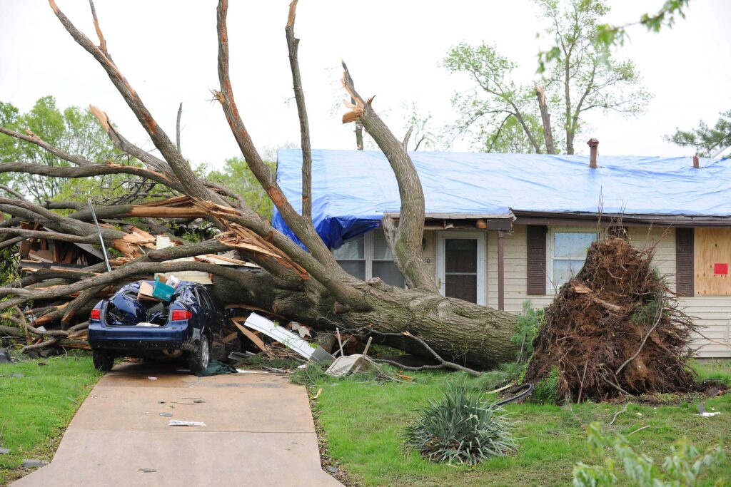 storm damaged home