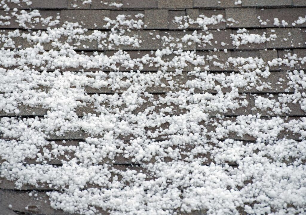 hail damage roof sign